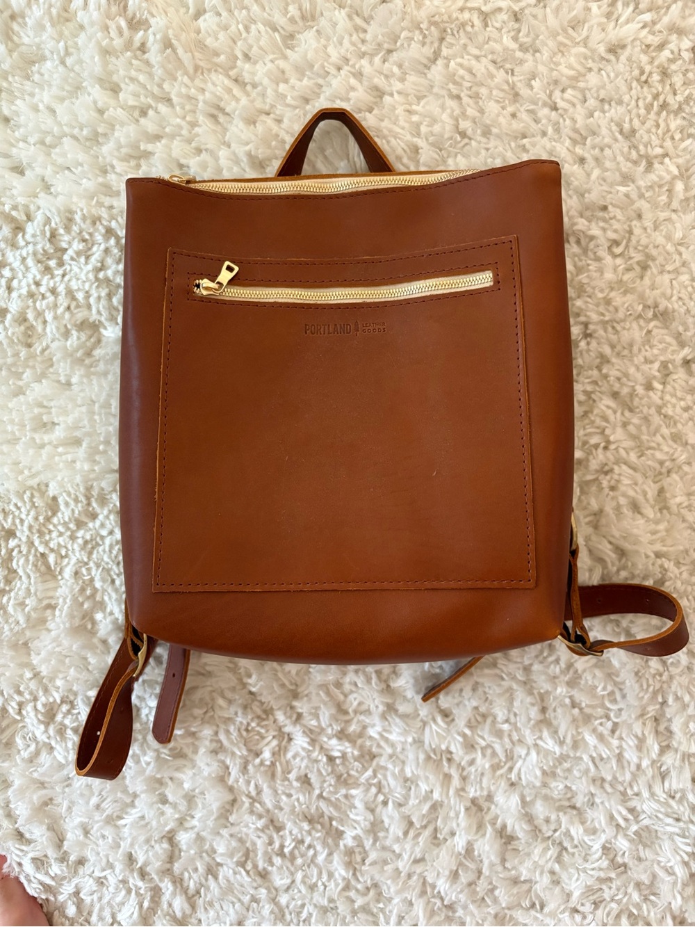 Portland Leather Tote Backpack- Honey - Picture 5 of 11